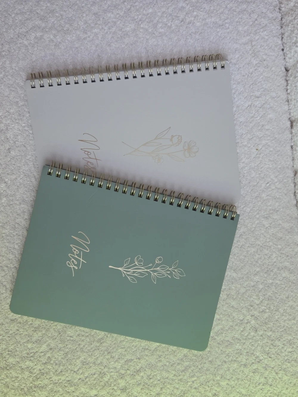 Amazon Sage Green and White Spiral Notebooks